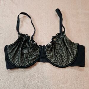 Simply Vera Wang Black Lace Smoothing Unlined Underwire Bra 40D #2185004